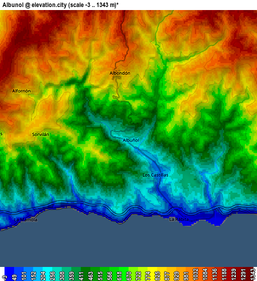Zoom OUT 2x Albuñol, Spain elevation map