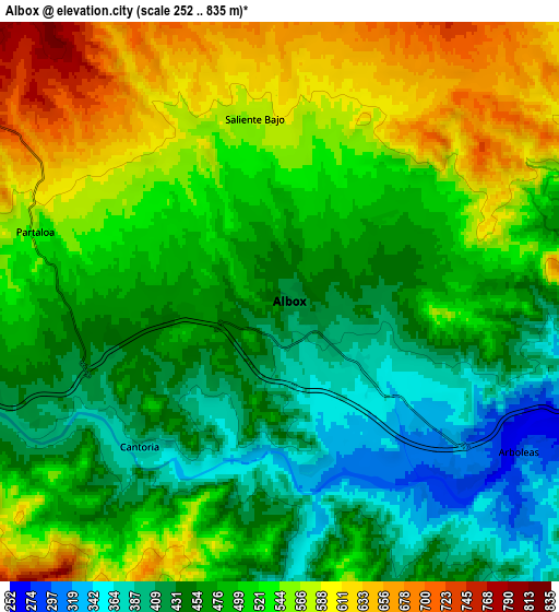 Zoom OUT 2x Albox, Spain elevation map