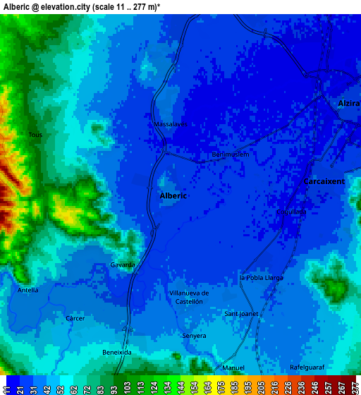 Zoom OUT 2x Alberic, Spain elevation map