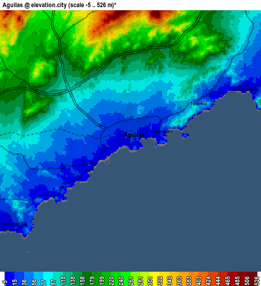 Zoom OUT 2x Águilas, Spain elevation map