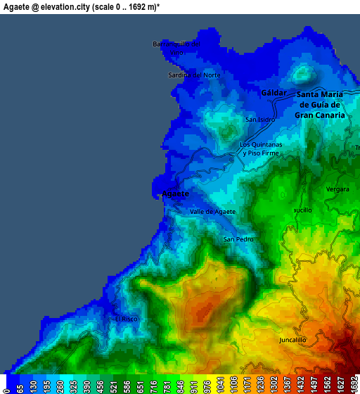 Zoom OUT 2x Agaete, Spain elevation map