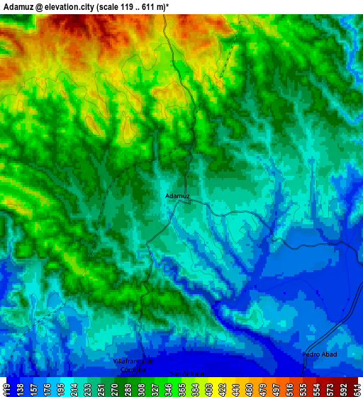 Zoom OUT 2x Adamuz, Spain elevation map