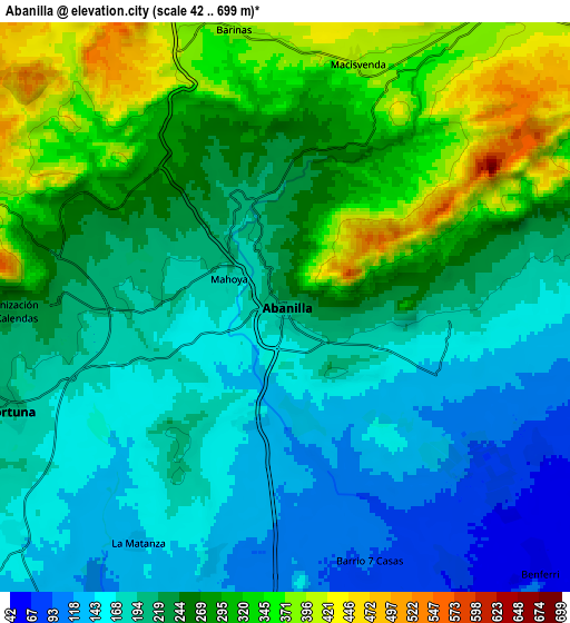 Zoom OUT 2x Abanilla, Spain elevation map