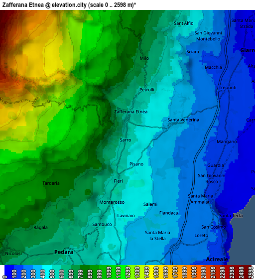 Zoom OUT 2x Zafferana Etnea, Italy elevation map