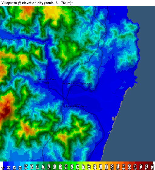 Zoom OUT 2x Villaputzu, Italy elevation map