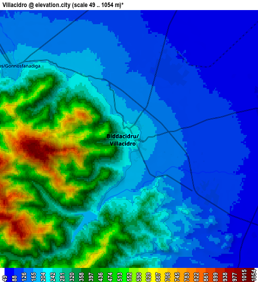 Zoom OUT 2x Villacidro, Italy elevation map