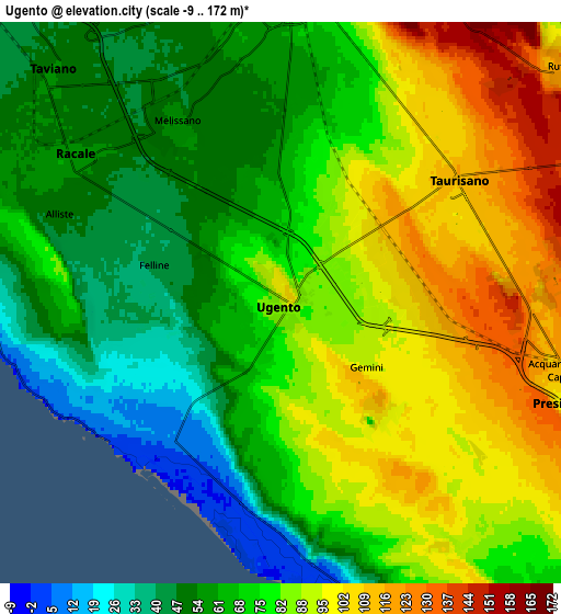 Zoom OUT 2x Ugento, Italy elevation map