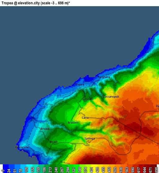 Zoom OUT 2x Tropea, Italy elevation map