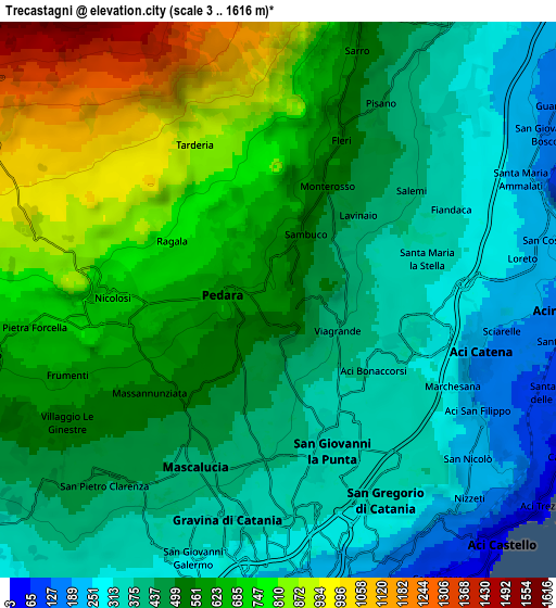 Zoom OUT 2x Trecastagni, Italy elevation map