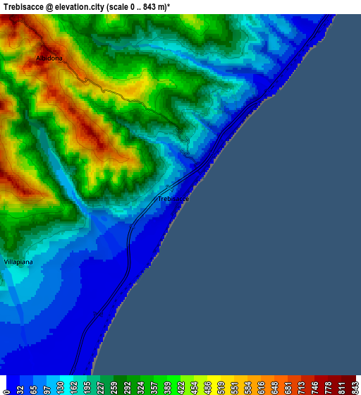 Zoom OUT 2x Trebisacce, Italy elevation map