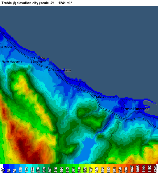 Zoom OUT 2x Trabia, Italy elevation map