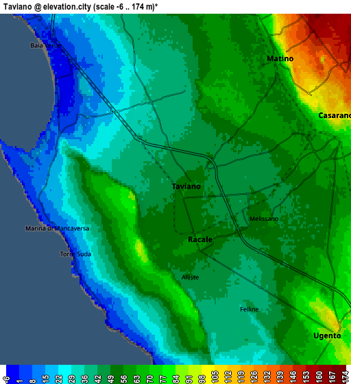 Zoom OUT 2x Taviano, Italy elevation map