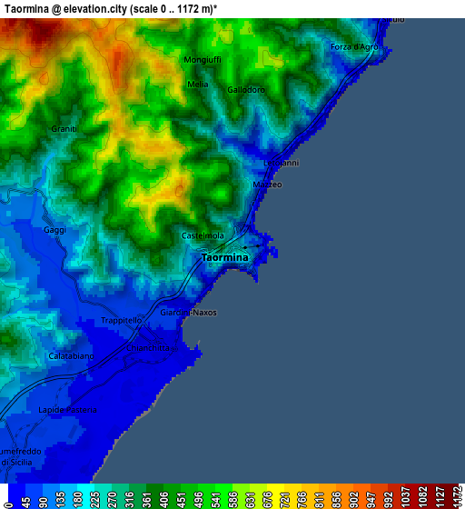 Zoom OUT 2x Taormina, Italy elevation map