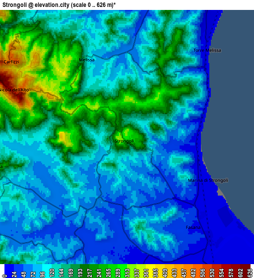 Zoom OUT 2x Strongoli, Italy elevation map