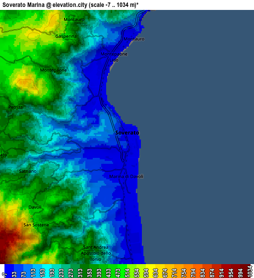 Zoom OUT 2x Soverato Marina, Italy elevation map