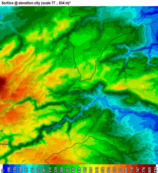 Zoom OUT 2x Sortino, Italy elevation map