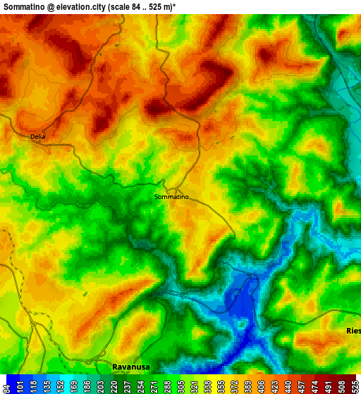 Zoom OUT 2x Sommatino, Italy elevation map