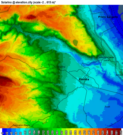 Zoom OUT 2x Solarino, Italy elevation map
