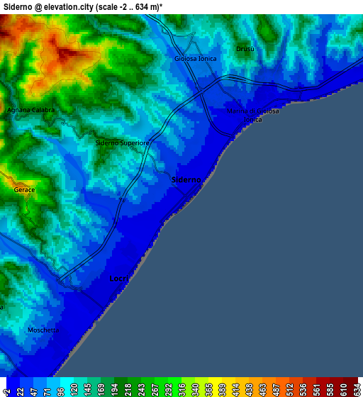 Zoom OUT 2x Siderno, Italy elevation map