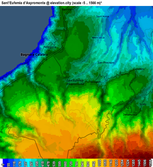 Zoom OUT 2x Sant'Eufemia d'Aspromonte, Italy elevation map