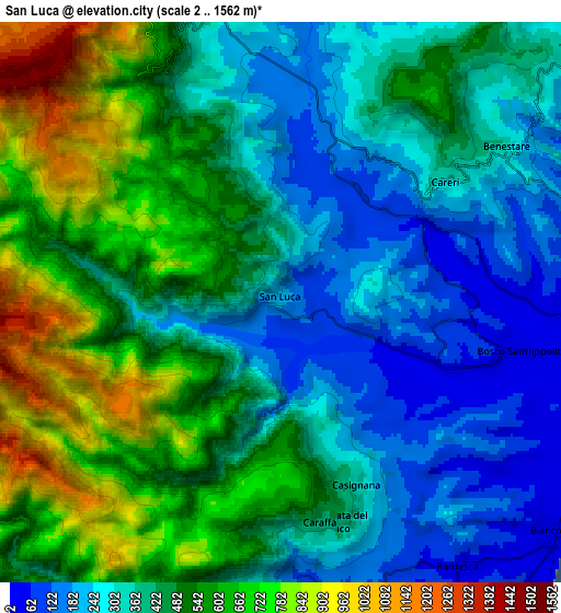 Zoom OUT 2x San Luca, Italy elevation map