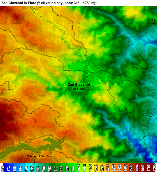 Zoom OUT 2x San Giovanni in Fiore, Italy elevation map