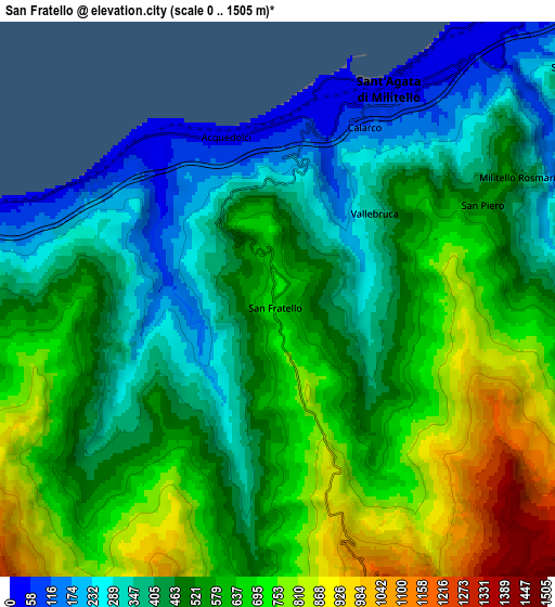 Zoom OUT 2x San Fratello, Italy elevation map