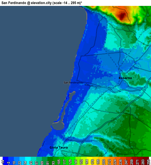 Zoom OUT 2x San Ferdinando, Italy elevation map