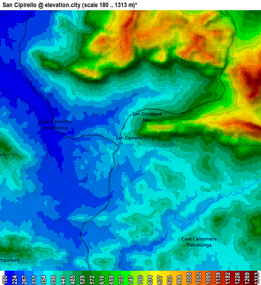 Zoom OUT 2x San Cipirello, Italy elevation map