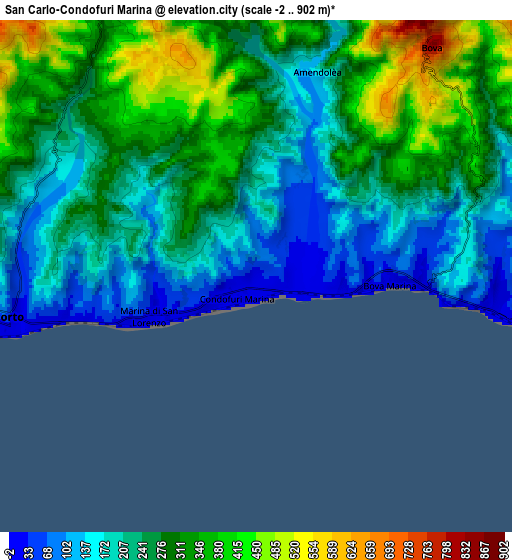 Zoom OUT 2x San Carlo-Condofuri Marina, Italy elevation map