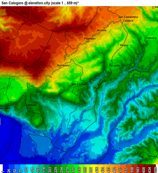 Zoom OUT 2x San Calogero, Italy elevation map