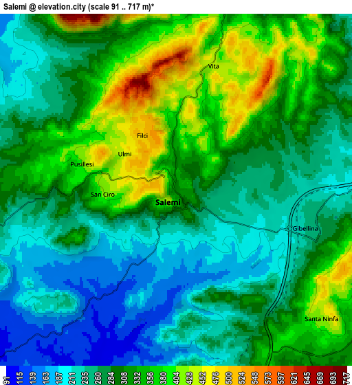 Zoom OUT 2x Salemi, Italy elevation map