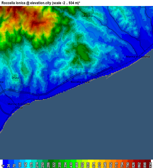 Zoom OUT 2x Roccella Ionica, Italy elevation map