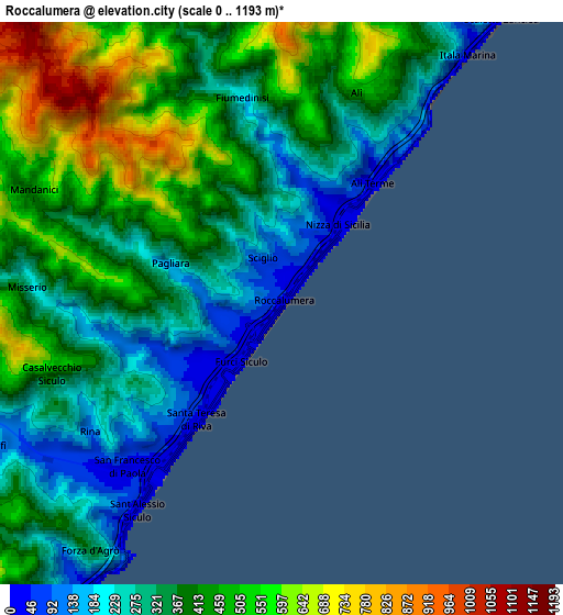 Zoom OUT 2x Roccalumera, Italy elevation map