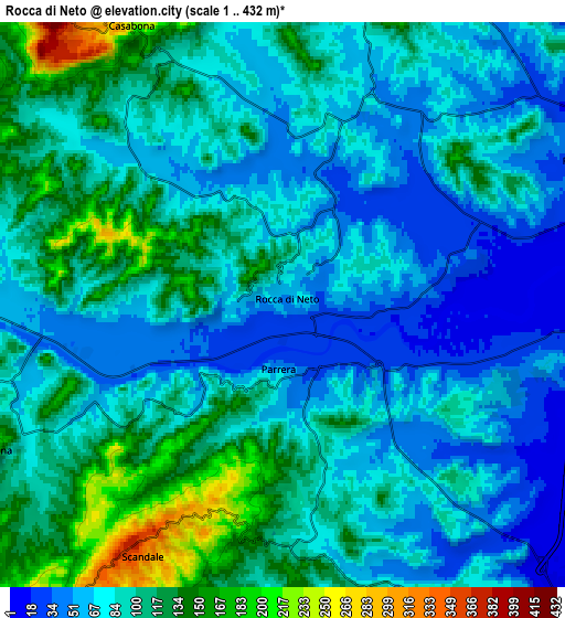 Zoom OUT 2x Rocca di Neto, Italy elevation map