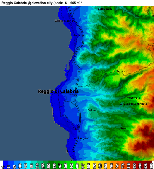 Zoom OUT 2x Reggio Calabria, Italy elevation map