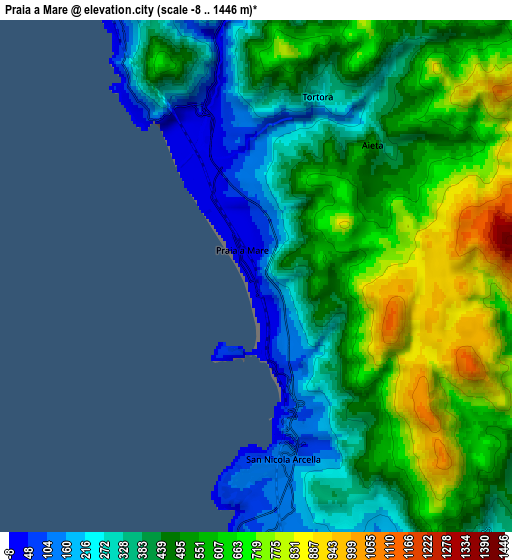 Zoom OUT 2x Praia a Mare, Italy elevation map