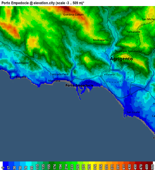 Zoom OUT 2x Porto Empedocle, Italy elevation map