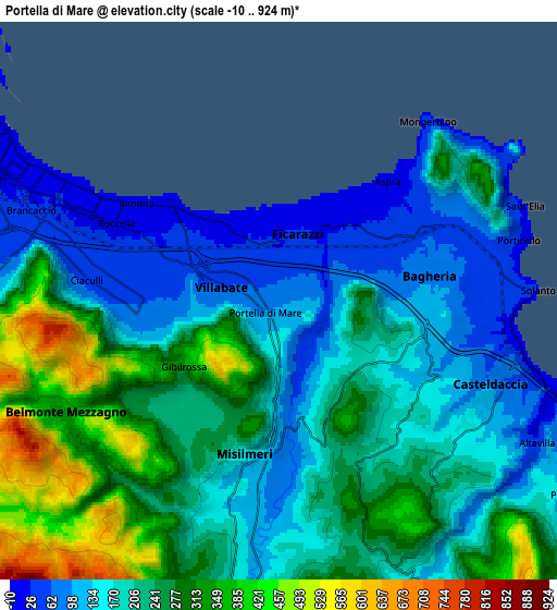 Zoom OUT 2x Portella di Mare, Italy elevation map