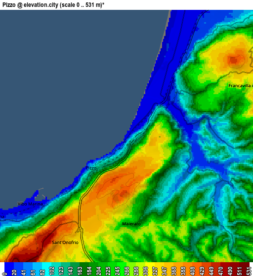 Zoom OUT 2x Pizzo, Italy elevation map