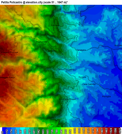 Zoom OUT 2x Petilia Policastro, Italy elevation map