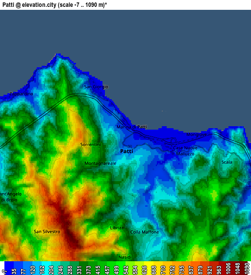 Zoom OUT 2x Patti, Italy elevation map