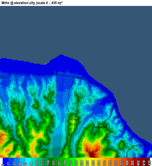 Zoom OUT 2x Mirto, Italy elevation map