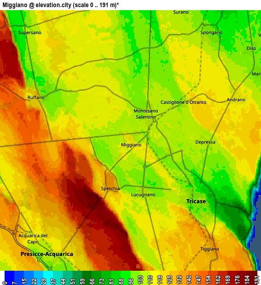 Zoom OUT 2x Miggiano, Italy elevation map