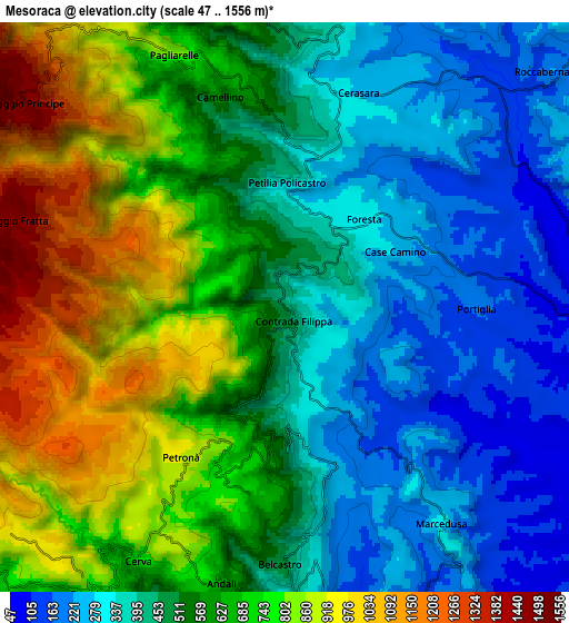 Zoom OUT 2x Mesoraca, Italy elevation map