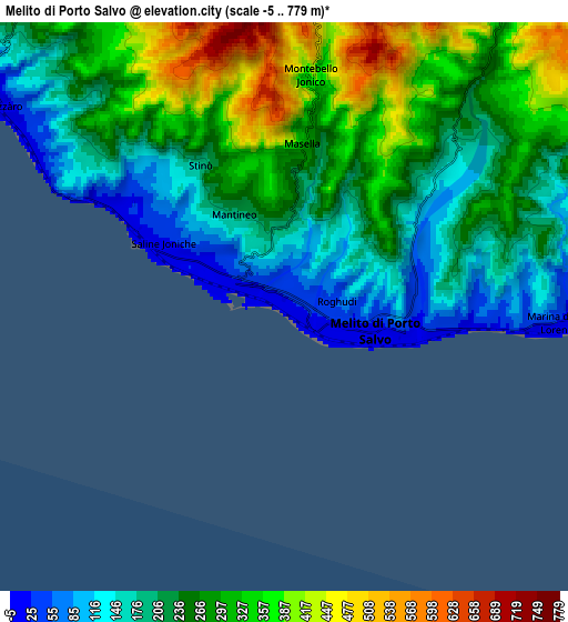 Zoom OUT 2x Melito di Porto Salvo, Italy elevation map