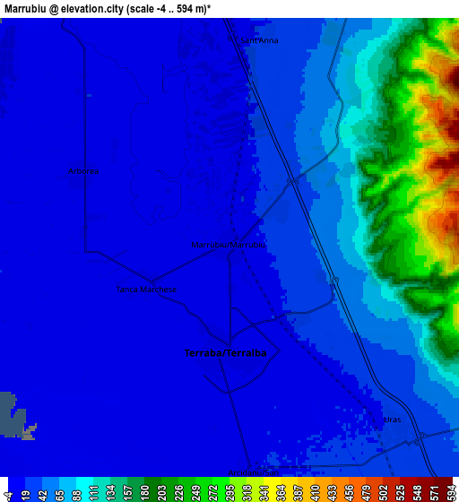 Zoom OUT 2x Marrubiu, Italy elevation map