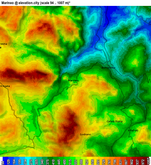 Zoom OUT 2x Marineo, Italy elevation map