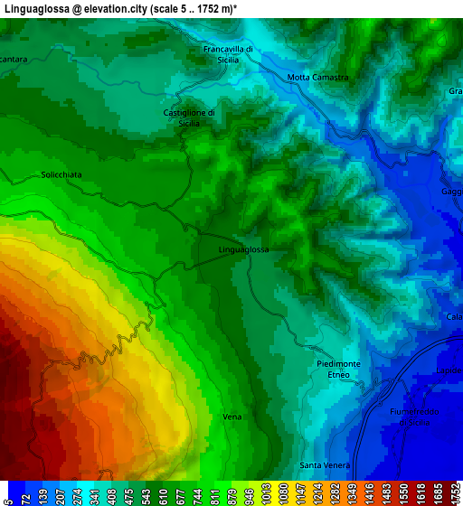 Zoom OUT 2x Linguaglossa, Italy elevation map