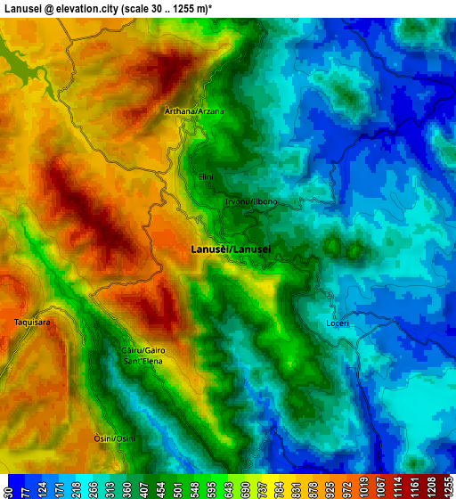 Zoom OUT 2x Lanusei, Italy elevation map